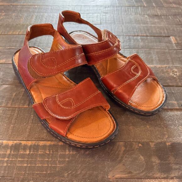 Women's Josef Seibel Sandals Brown Leather Size 8-8.5 US; 39 EU - Picture 2 of 11